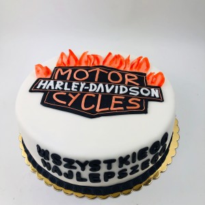 Tort z napisem Motor Harley-Davidson